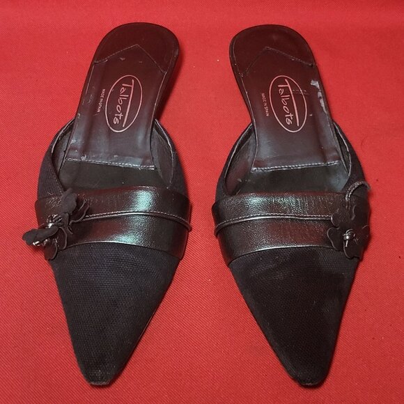 Talbot Black Pumps Low Heel Mules 5 1/2 M - Picture 1 of 13